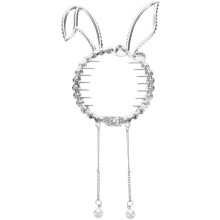 Haarclip met Koreaanse konijnenoortjes en glitterstrass-steentjes, een handig en makkelijk te gebruiken stylingaccessoire.