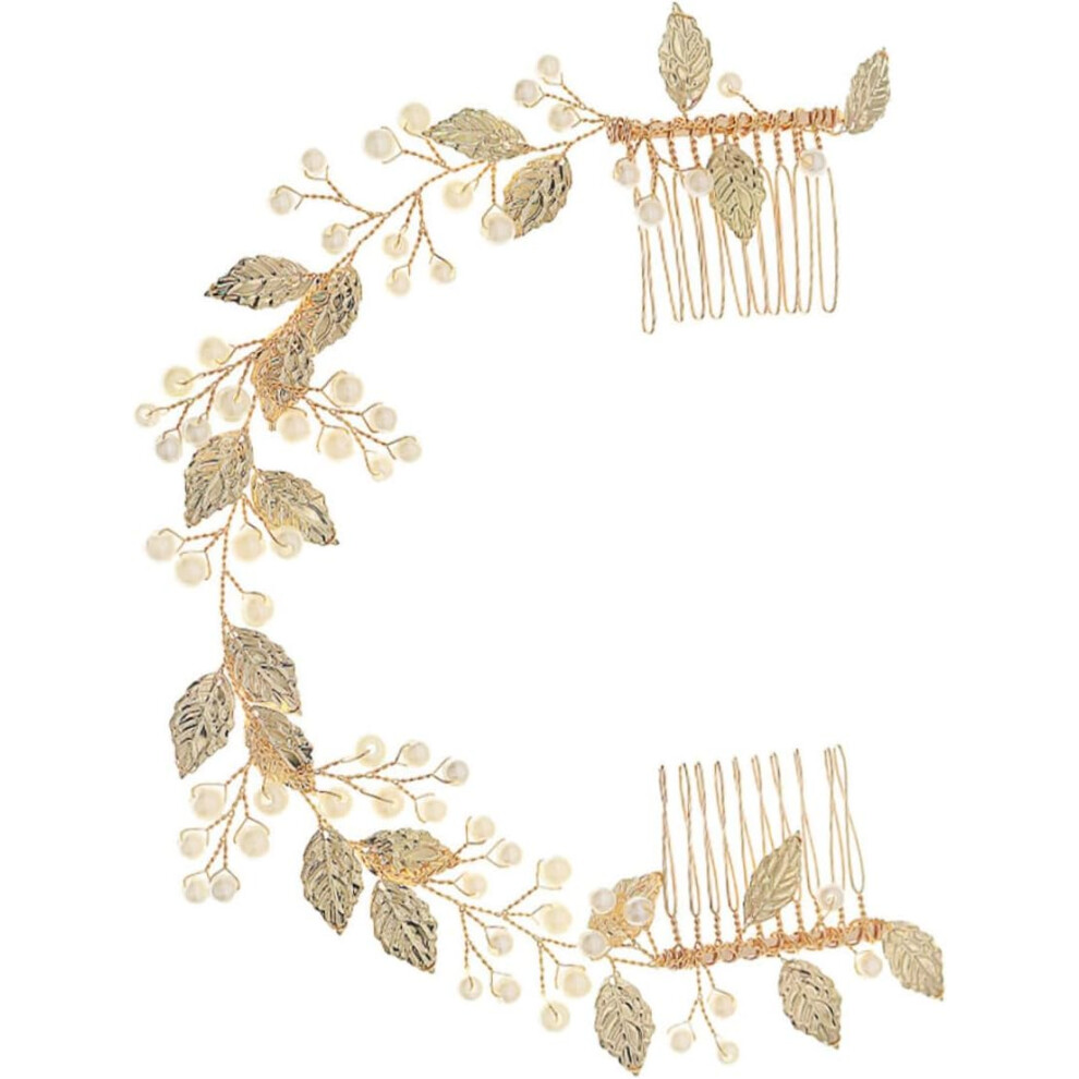Hkhbjs Golden 1Pc Elegant Handmade Hair Comb For Weddings Leaf Bridal Headdress Unique Hair Accessories