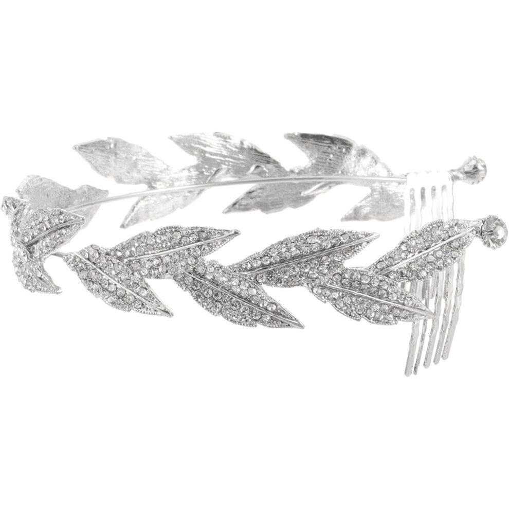 Hkhbjs Silver 1Pc Rhinestone Hair Comb Headdress Elegant Bridal Hair Accessories For Weddings Parties And Dances