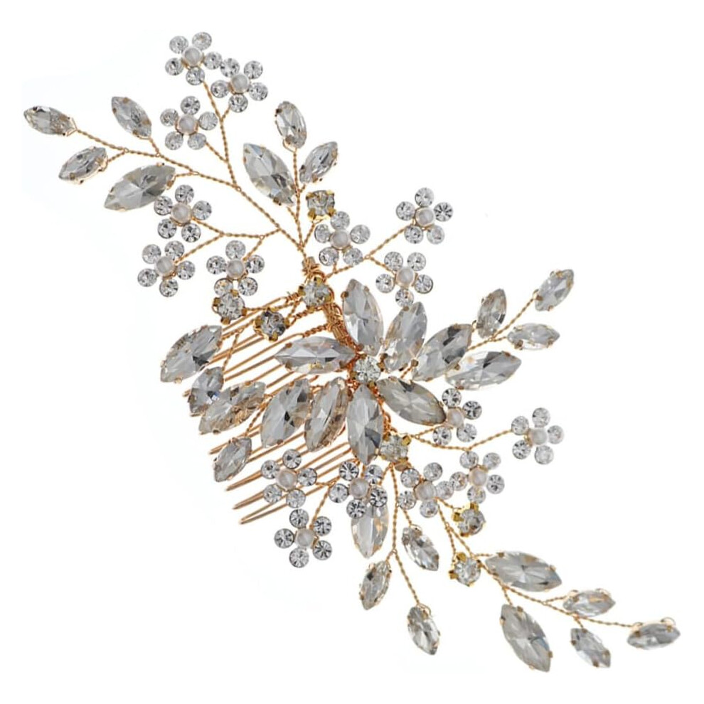 Hkhbjs Headgear Hair Comb Bridal Bridesmaid Wedding Accessory Pearl Rhinestones Hair Comb For Prom Banquet Special Occasions
