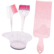 Haarverfborstel en mengkom set, roze haarverf mengset voor salon en thuisgebruik.