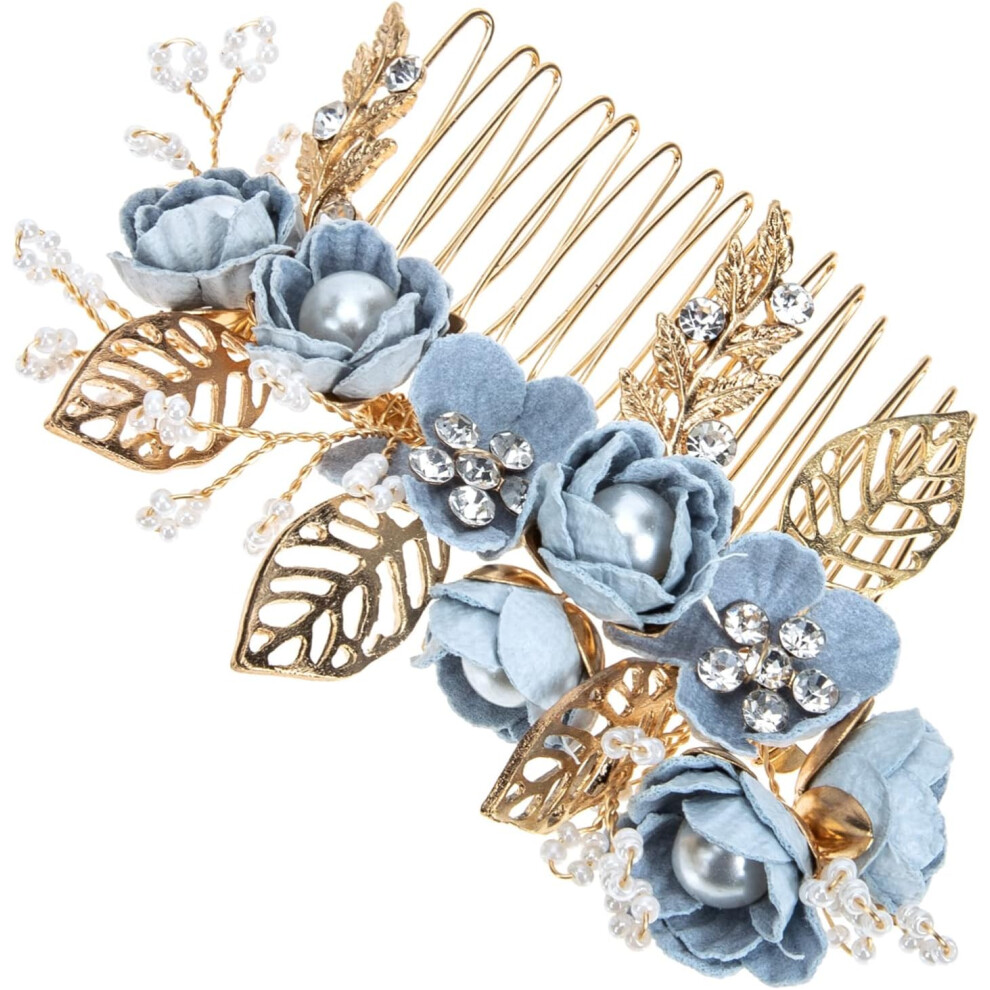Hkhbjs Elegant Floral Hair Comb For Brides Flower Hair Side Comb Headdress