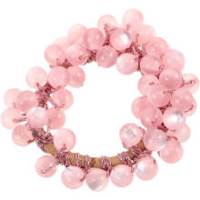 Elegante rosa katteøynehårscrunchies for kvinner Elastiske elastiske hårstrikker med krystalldetaljer for hestehale og fletter Myk passform