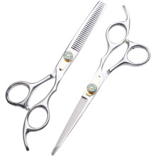Tijeras de peluquería de acero inoxidable para uso profesional en salones de belleza. Mango cómodo para uso doméstico.