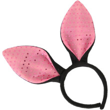 1 Stück Oster-Haarreif mit Hasenohren für Partys und Foto-Requisiten, rosa/schwarz, für Osterfeiern und Verkleidungsspaß