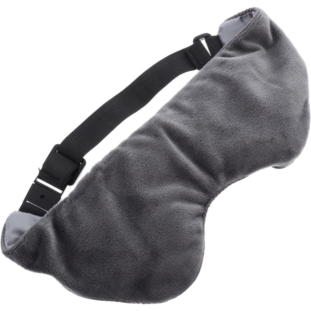 Hkhbjs Grey Heatable Cotton Sleep Blindfold Eye Mask With Adjustable Elastic Strap, Weighted Eye Patch