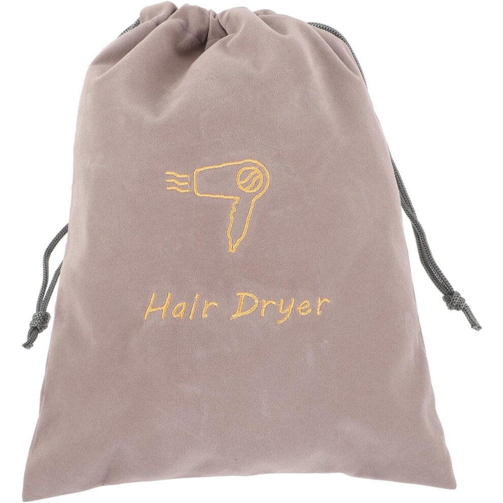 Hkhbjs Light/Grey Velvet Drawstring Hair Dryer Bag 23X30cm Universal Portable Storage Pouch Soft Travel Hair Dryer Carrying Organizer