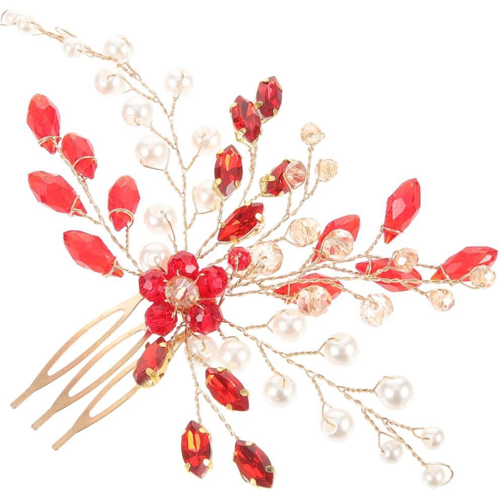 Hkhbjs Elegant Rhinestone Pearl Bridal Hair Clip Wedding Hair Accessory For Women Girl Headpiece