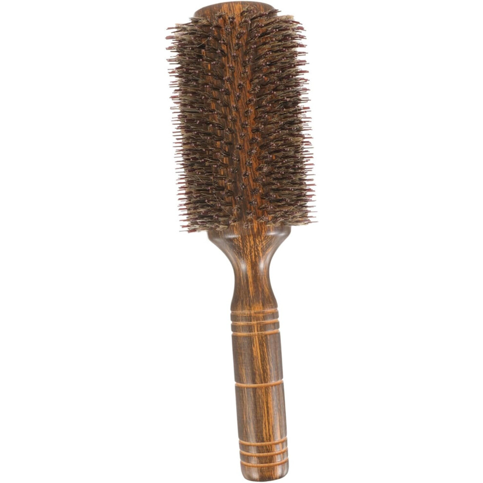Hkhbjs Roller Hair Brush For Blow Drying And Curling, Large Round Wooden Bristle Brush For Thick Curly Hair