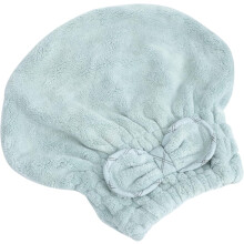 Trockenhaube aus Fleece mit Schleife, geeignet zum Haaretrocknen, Shampoonieren, Trockenwaschen, saugfähig, für Damen, schnell und komfortabel.