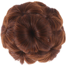 1pc Flower Design Synthetic Hair Bun Clip for Women Light Brown Chignon Updo Accessory Easy to Use Hair Fixator for Special Looks