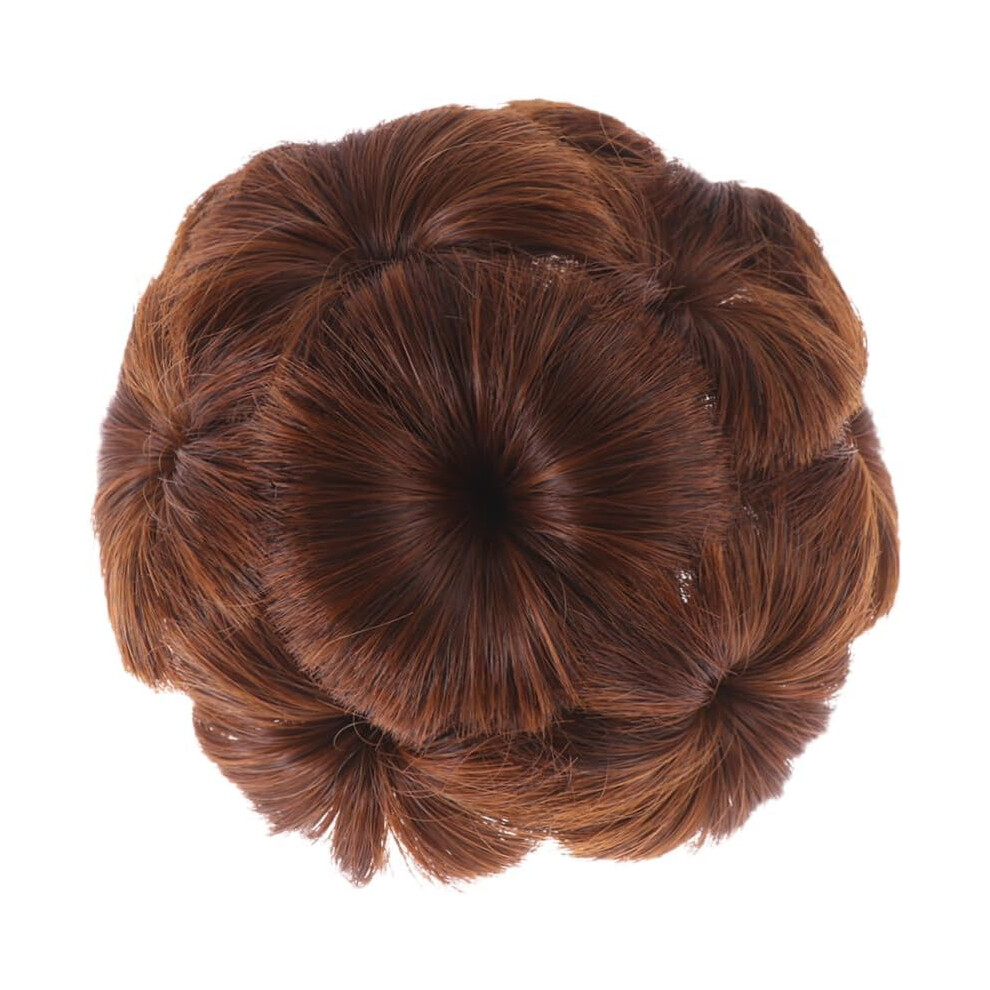 Hkhbjs 1Pc Flower Design Synthetic Hair Bun Clip For Women Light Brown Chignon Updo Accessory Easy To Use Hair Fixator For Special Looks