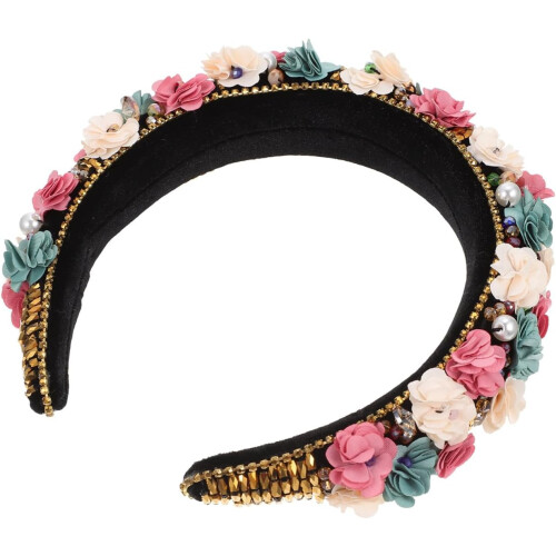 1 τεμάχιο Vintage Floral Κορδέλα με Στρας, Κομψά Νυφικά Καπέλα
