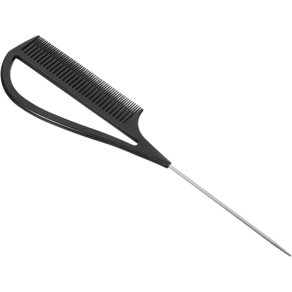 Hkhbjs Parting Salon Comb Hair Styling Tail Comb With Metal Pin Tip Black Plastic Hairdressing Tool