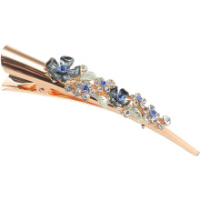 Vintage Haarspange mit Blumenmuster und Strasssteinen aus Legierung für Damen, ideal für Hochzeiten und als Haarschmuck.