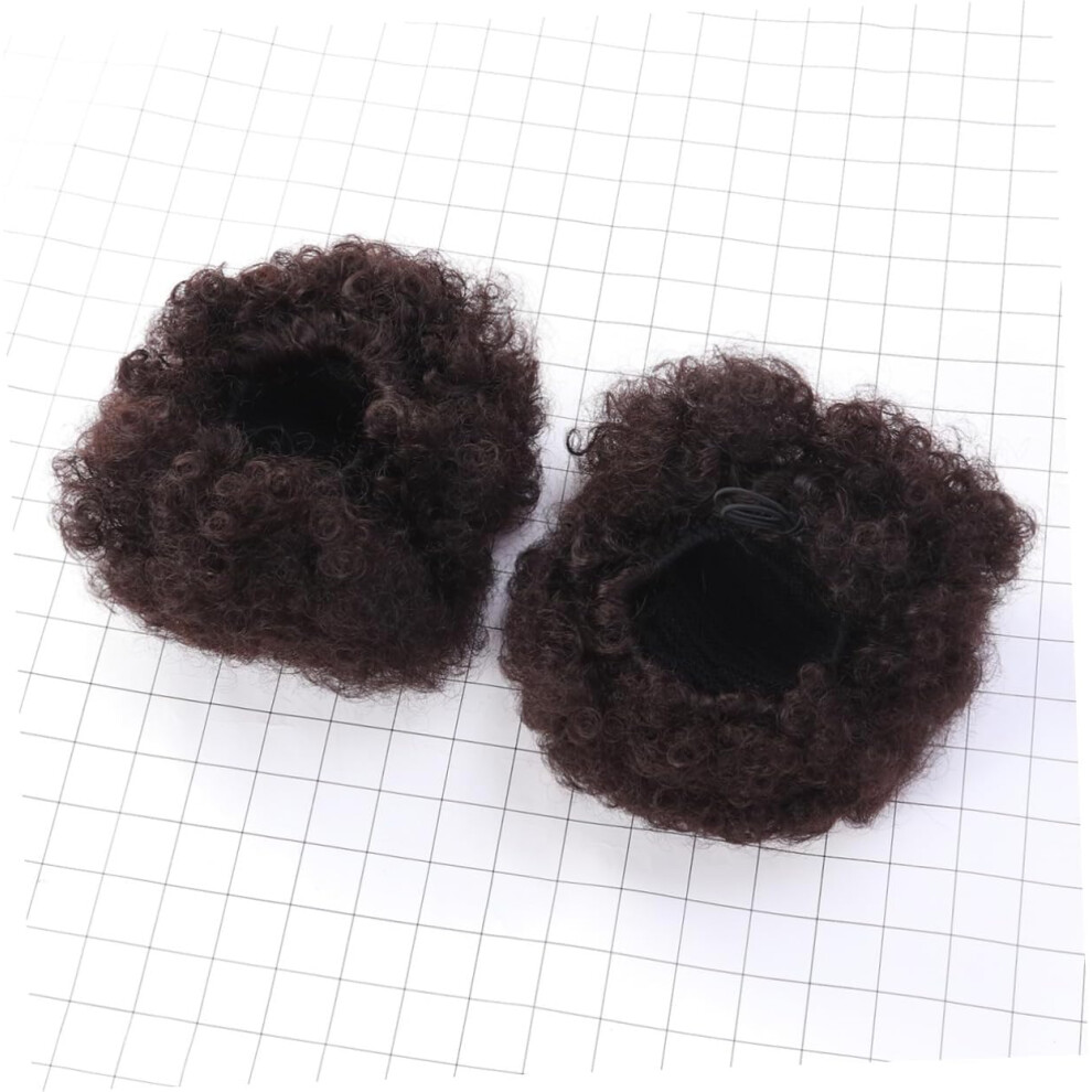 Hkhbjs 2Pcs Afro Short Curly Puff Ponytail Hair Extensions Drawstring Bun Extensions Ponytail Weave For Women Girls Kinkycurl Hair