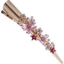 Große rosa Haarspange mit Entenschnabelblume für Damen, dekorative Haarspange aus Metalllegierung im Vintage-Stil für Hochzeiten und Feste