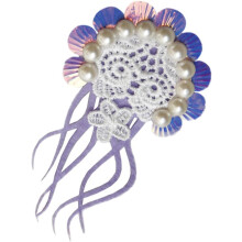Haarspange mit Quallenmotiv, lila Perle, dekorative Haarnadel für Damen, Urlaubs-, Strand- und Party-Haaraccessoire, schicker, kreativer Kopfschmuck