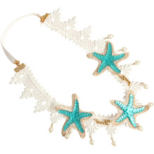 Spitzenhaarband mit Perlen und Seestern-Detail, Meerjungfrauen-Haaraccessoires für Damen