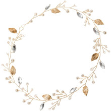 Goldene Blätter Haarschmuck für die Braut, Hochzeitsstirnband, Strass-Brautkopfschmuck