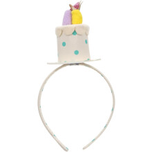 Geburtstagsstirnband für Jungen und Mädchen mit Haarspange in Weiß – ideal als Dekoration und Haaraccessoire für Geburtstagsfeiern.