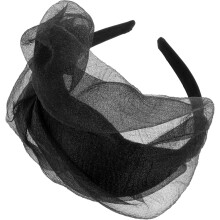 Schwarzes Fascinator-Haarband, Vintage-Haarband aus Gaze für Damen, elegantes Haaraccessoire für Abendveranstaltungen, Cosplay und mehr