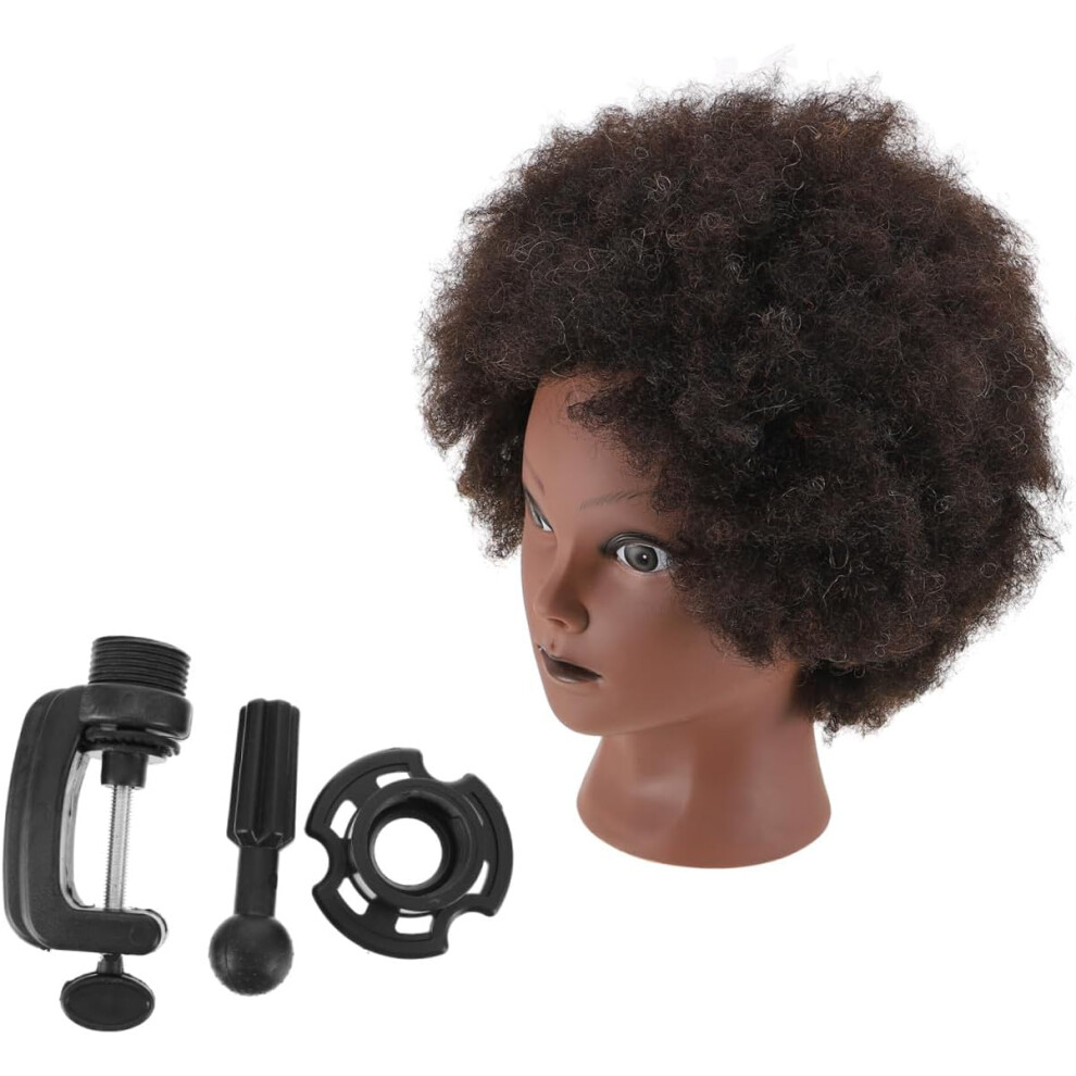 Hkhbjs Unisex Black Mannequin Head Hairdressing Practice African Explosion Hair Training Manikin Head For Salon Styling And Braiding Practice