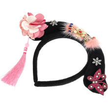 Kinesiskt Cosplay Hårband Kinesiskt Pannband 23Cm Tyg Peruk Pannband för Kvinnor Flickor Maskeradfest Tillbehör
