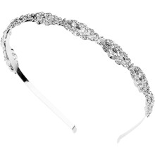 Hårband med strass för bröllop, kristallhårband, silverfärgade strass, modehuvudbonader för fest, högtidsfotografering, accessoarer