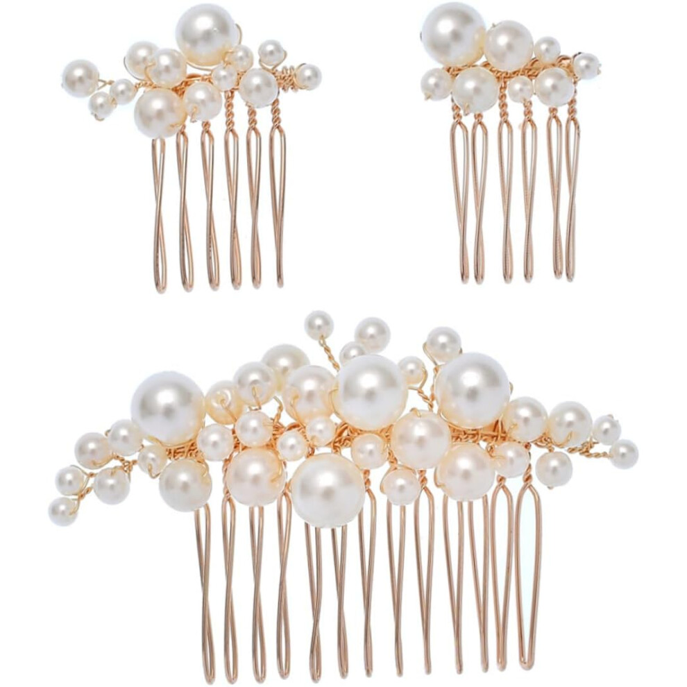 Hkhbjs 3Pcs Wedding Hair Accessories Elegant Pearl Headpiece