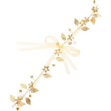 Brautstirnband mit Blätterdesign, leichtes Kristallhaaraccessoire