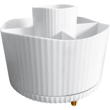 Drehbarer Make-up-Pinsel-Organizer mit mehreren Fächern, Stiftehalter für den Schreibtisch, Weiß