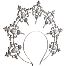 Lolita-Kopfschmuck im Vintage-Stil, Göttinnenkrone, Braut-Haarschmuck, Kunstperlen