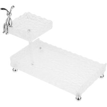 Schminkorganizer für den Schreibtisch aus doppelwandigem Acryl und Edelstahl
