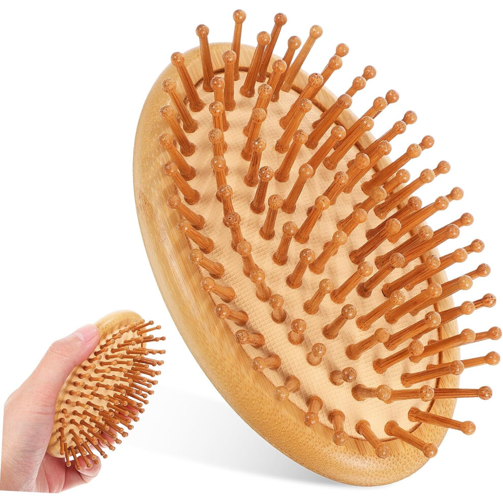 Hkhbjs Unisex Scalp Massager Bamboo Comb For Women Hair Brush Detangler Natural Bamboo Bristles, Anti-Static Frizz Reducing