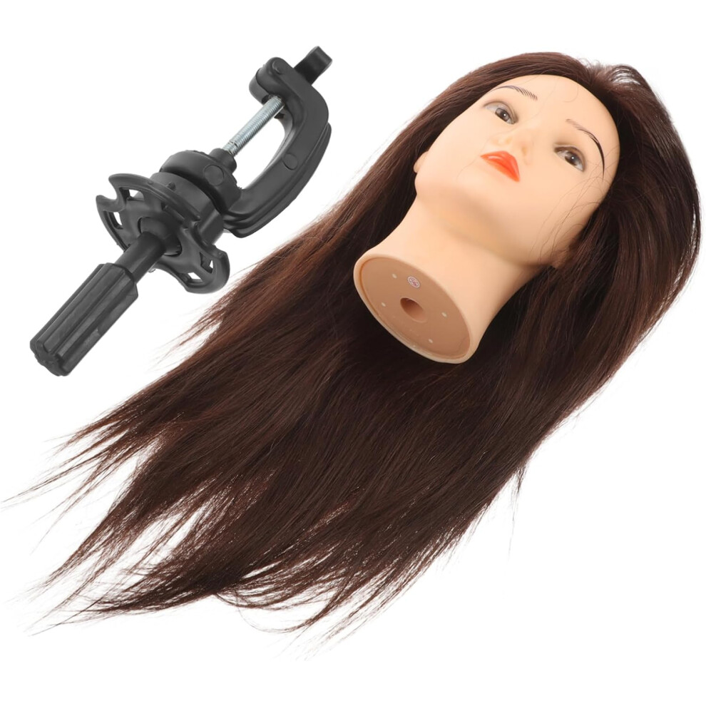 Hkhbjs Real Hair Practice Head Model Mannequin Head Human Hair For Cosmetology Training Great And Makeup Holder Use