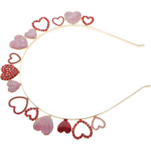 Valentinstag-Stirnband mit Strassherz für Damen, rotes Haarband mit hohlem Herz, Haaraccessoire für Partys und Hochzeiten