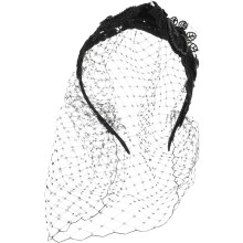Schleier-Haarreif aus Mesh im Retro-Stil, Braut-Fascinator-Haaraccessoire für Hochzeitskleid, Blumen-Haarreif für Teepartys