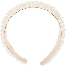 Perlenstirnband für Damen und Mädchen, modisches Perlenhaarband mit breiter Krempe, Haaraccessoires für Schule und besondere Anlässe