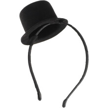 Schwarzes Mini-Zylinder-Stirnband, Party-Kopfbedeckung im Retro-Stil, Karnevalskostüm-Accessoire für Damen und Herren, Festival-Haarband