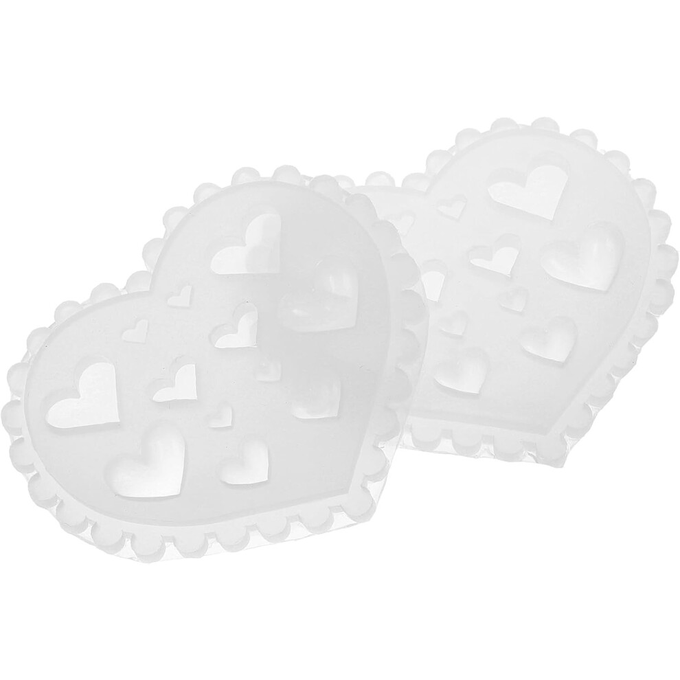 Hkhbjs Heart-Shaped 3D Silicone Nail Charm Molds For Diy Manicure Reusable Gel