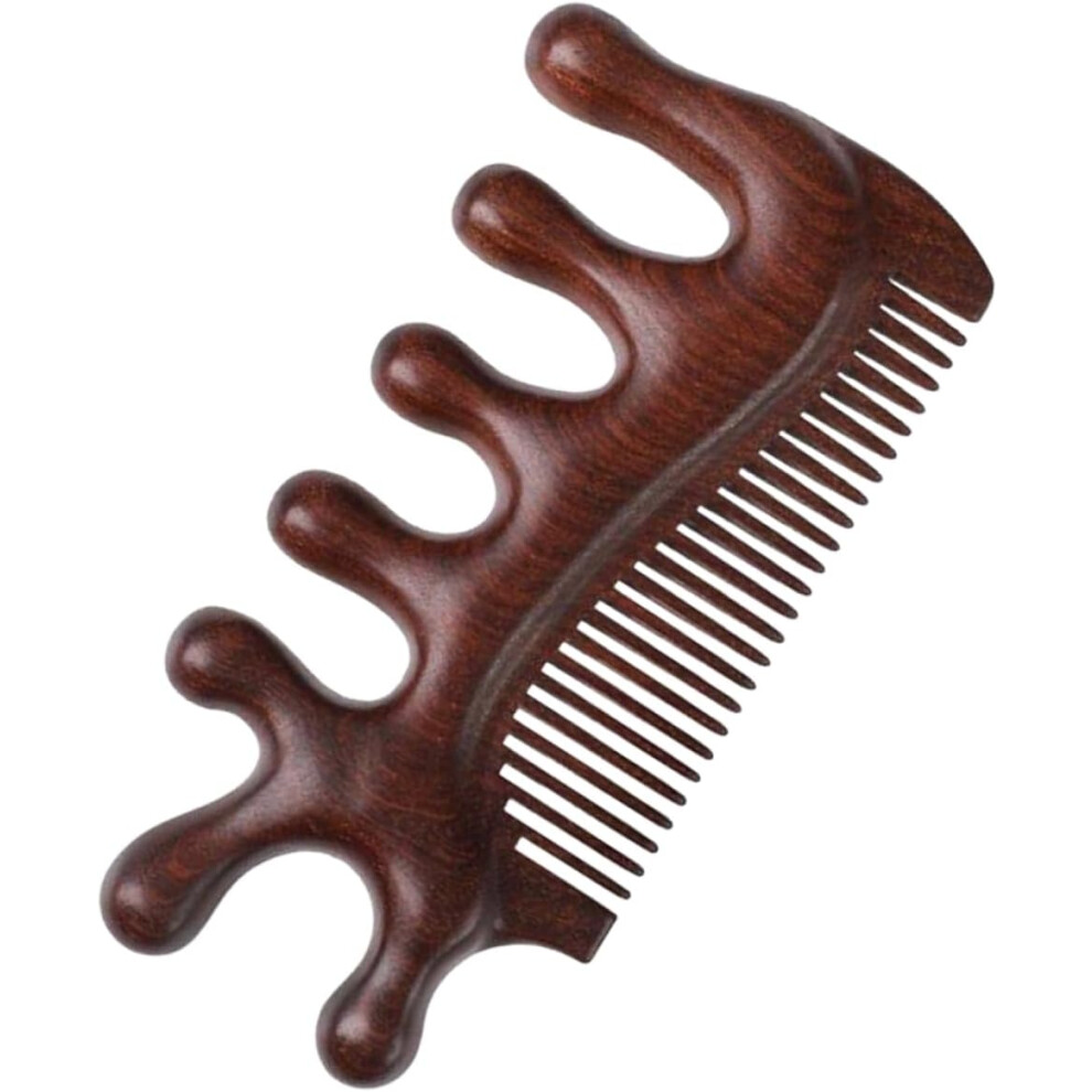 Hkhbjs Unisex Dark/Brown Sandalwood Scalp Massage Comb Wide Tooth Wooden Detangling Comb