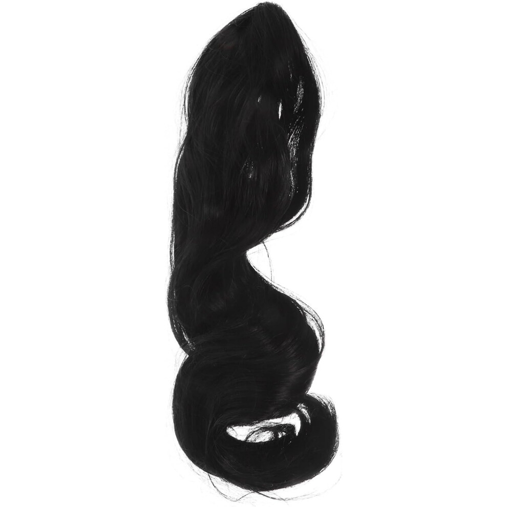 Hkhbjs Unisex Black Clip-In Curly Wavy Ponytail Extension For Women Voluminous Jaw Clip Synthetic Hairpiece In Natural