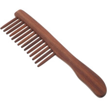 Handgefertigter Haarkamm aus Sandelholz mit breiten Zinken für Damen, multifunktionales Kopfhautmassagegerät und Entwirrungskamm aus Naturholz