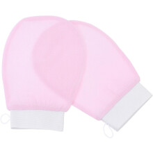 Peelinghandschuhe, Scheuerhandschuhe, Duschzubehör, Pflanzenfasern, Material, Rosa, Tiefenreinigung, Leicht zu reinigen, Bad
