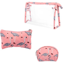 Tragbares 3-teiliges Kosmetiktaschen-Set mit Schwanenmotiv, Reise-Kulturbeutel, praktischer Kosmetik-Organizer für Damen