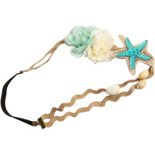 Haarband mit Muscheln und Perlen, elastischer Haarschmuck, modische Kopfbedeckung für Damen