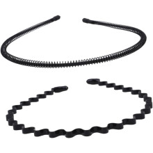 2 Stück wellenförmige Haarreifen für Damen und Herren, nach hinten gekämmtes Haarband, schwarze Accessoires