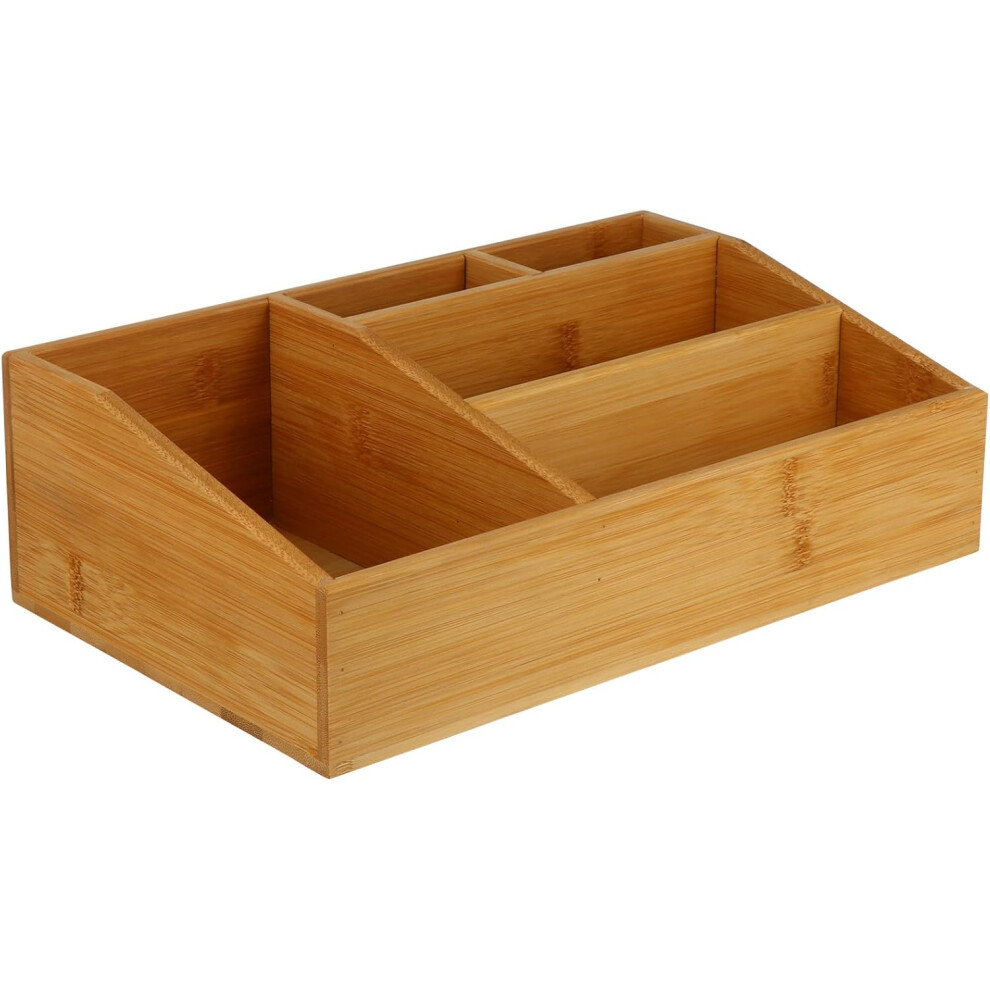 Hkhbjs Desktop Organizer Wear-Resistant Lightweight Synthetic Material Multi-Purpose Bamboo Storage Box