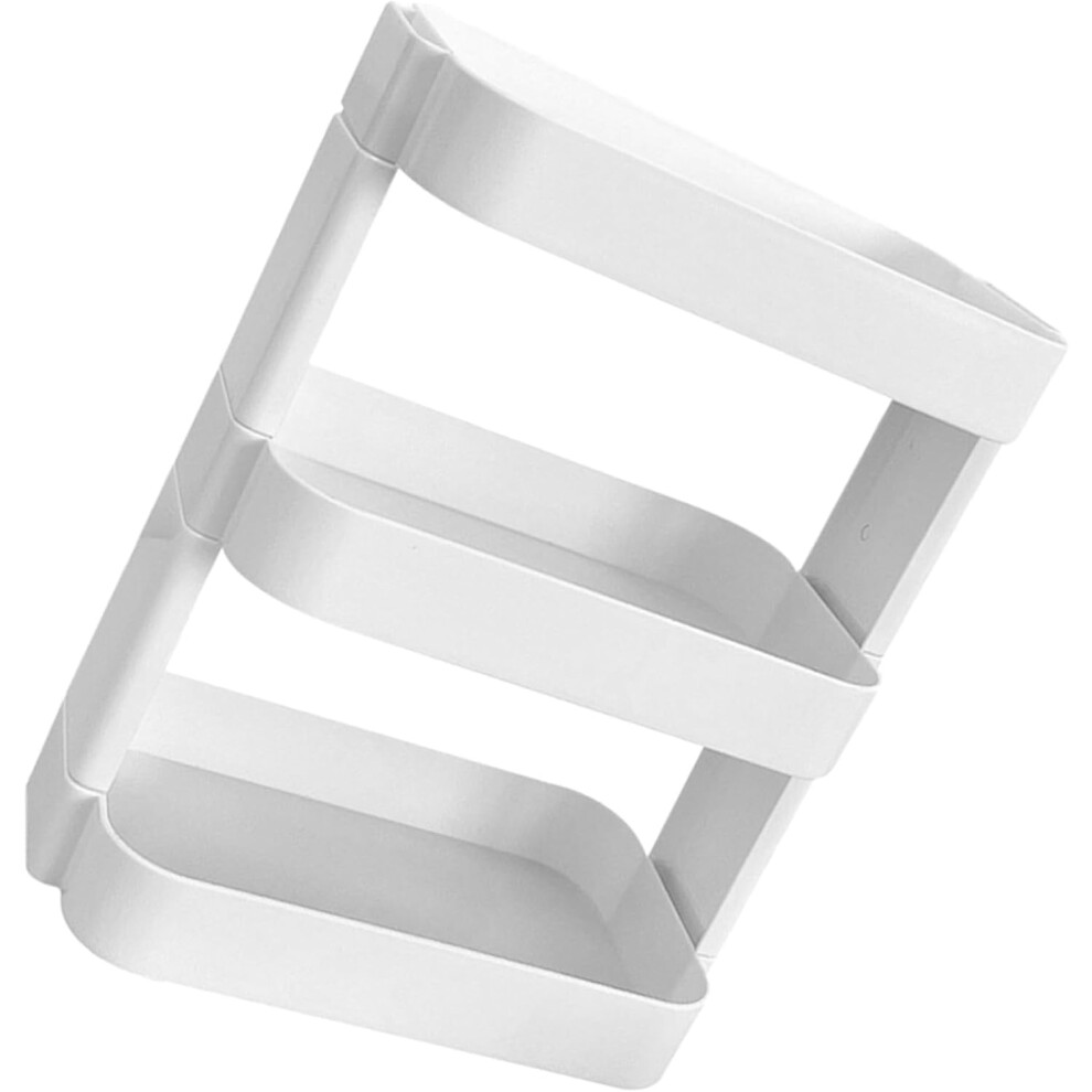Hkhbjs White 3-Layer Tabletop Makeup Organizer 3-Layer Rack Abs Material Workmanship Smooth Surface Organizing